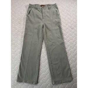 Judy Blue Jeans Womens 31 Green High Rise Garment Dyed Wide Leg Stretch Denim